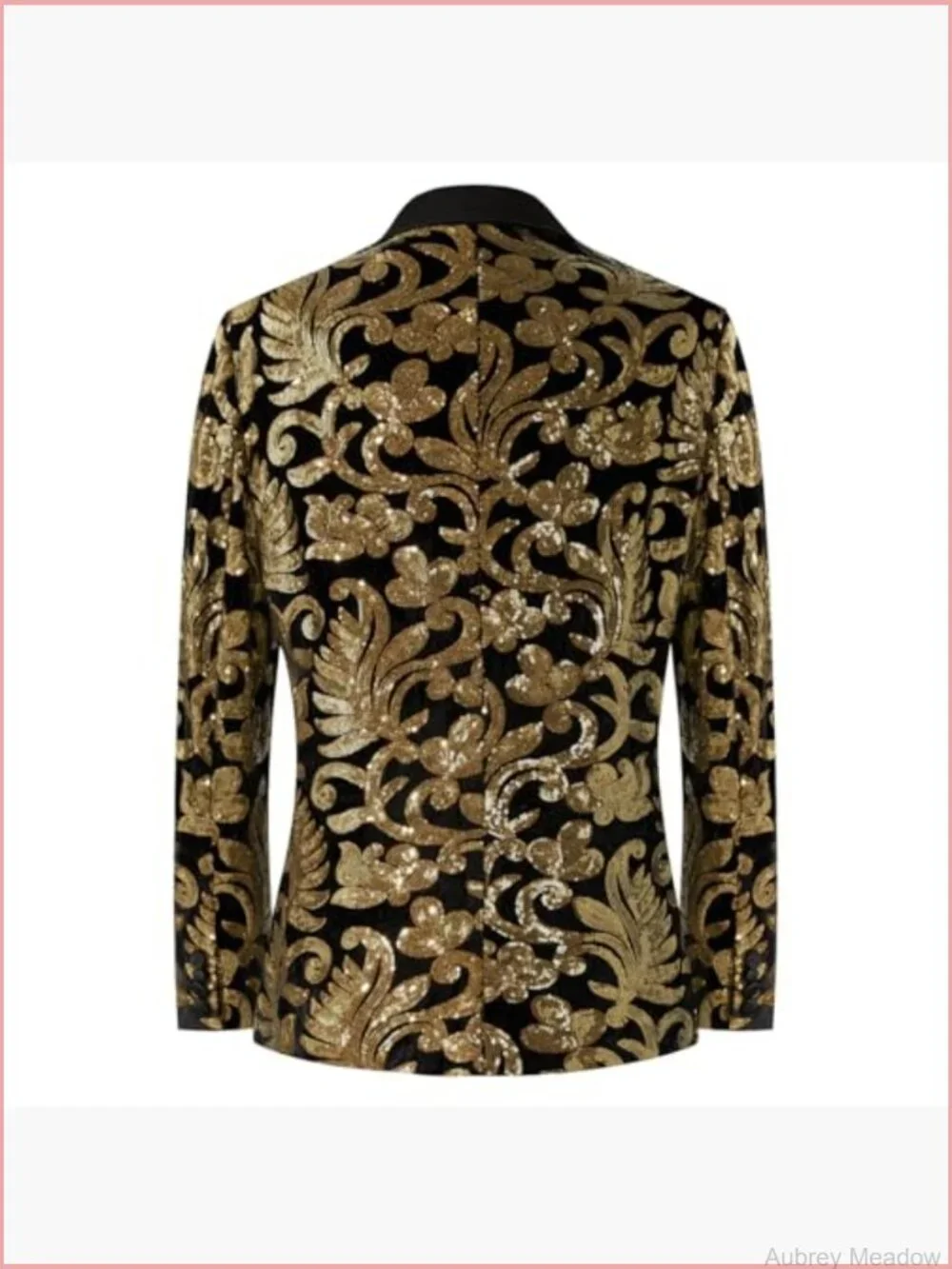 Plus Size Baroque Floral Sequin Embroidered Evening Blazer Jacket